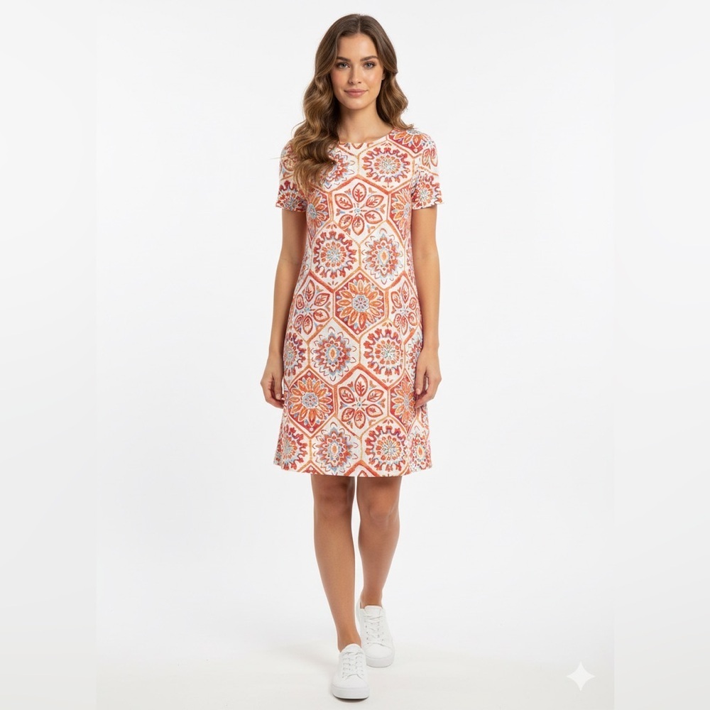 Jude Connally Ella T Shirt Dress in Mosaic Tile print size small